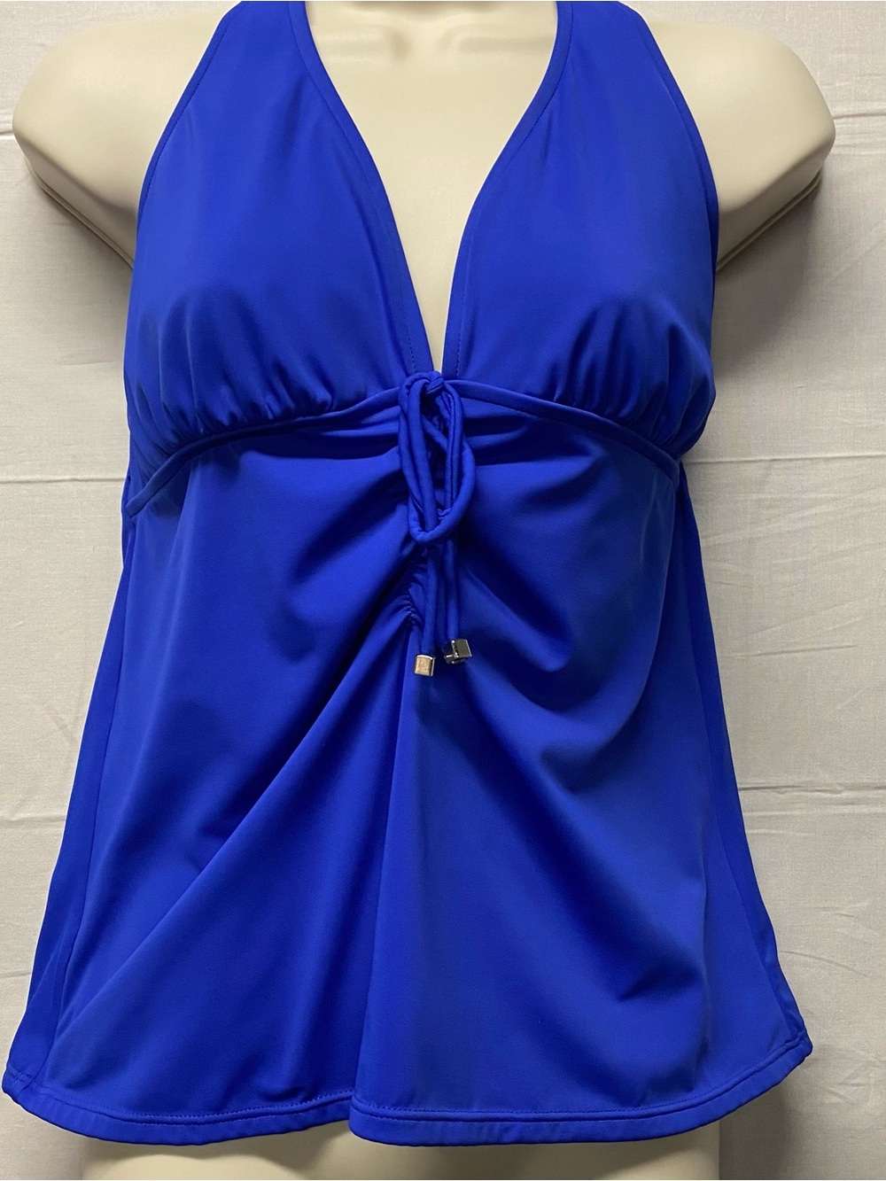 VENUS Royal Blue Halter Tankini Top with Front Tie